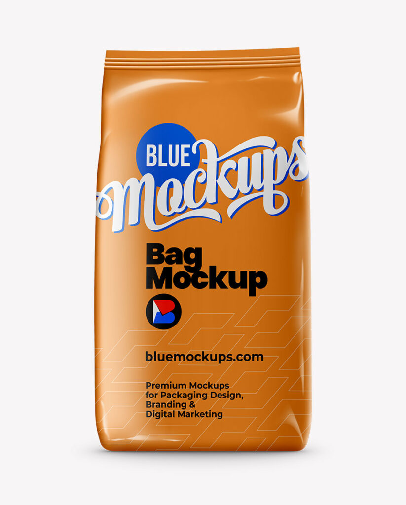 Sack Bag Mockup Polypropylene Blue Mockups