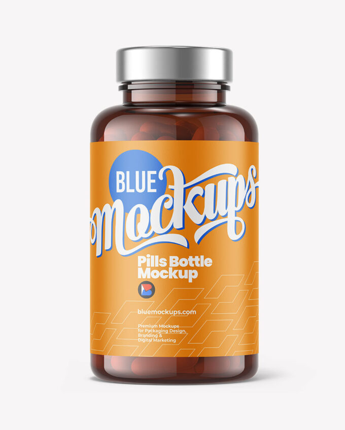 Pills Bottle Mockup | Amber