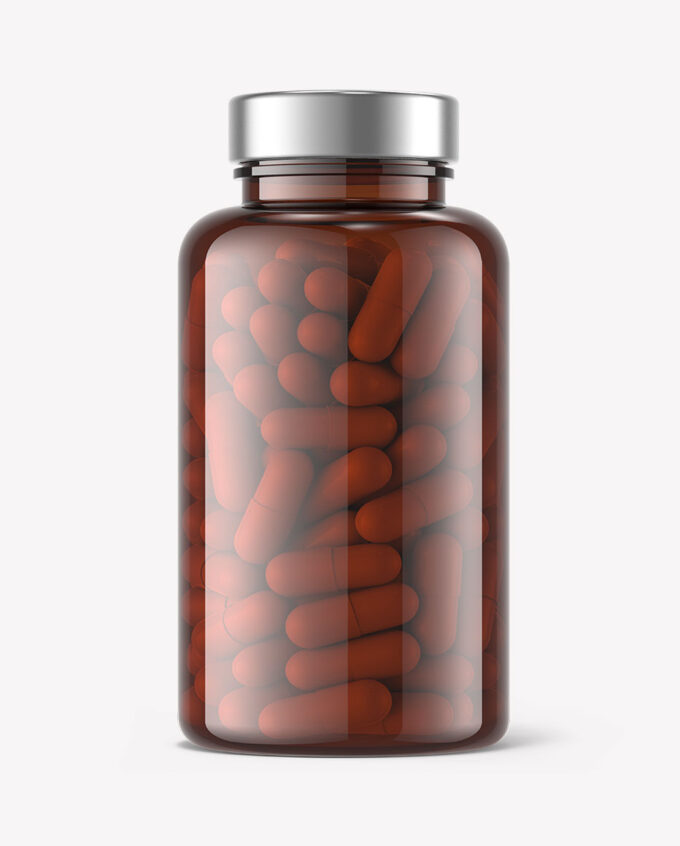 Pills Bottle Mockup | Amber