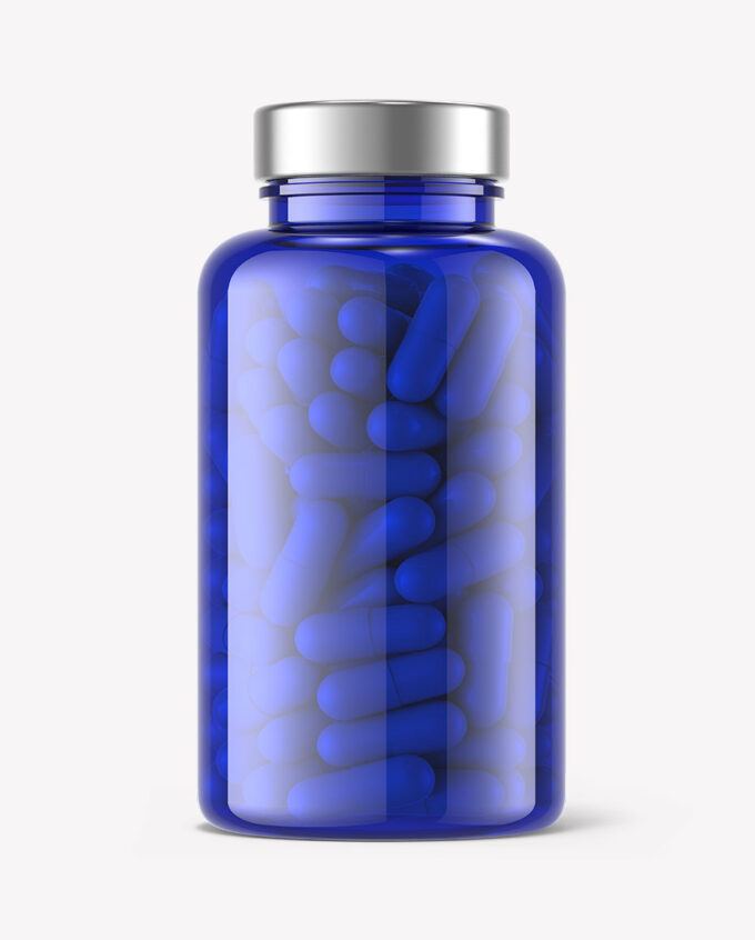 Pills Bottle Mockup | Blue