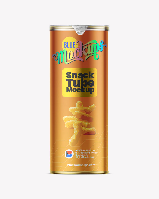 Snack Tube Mockup | Metallic