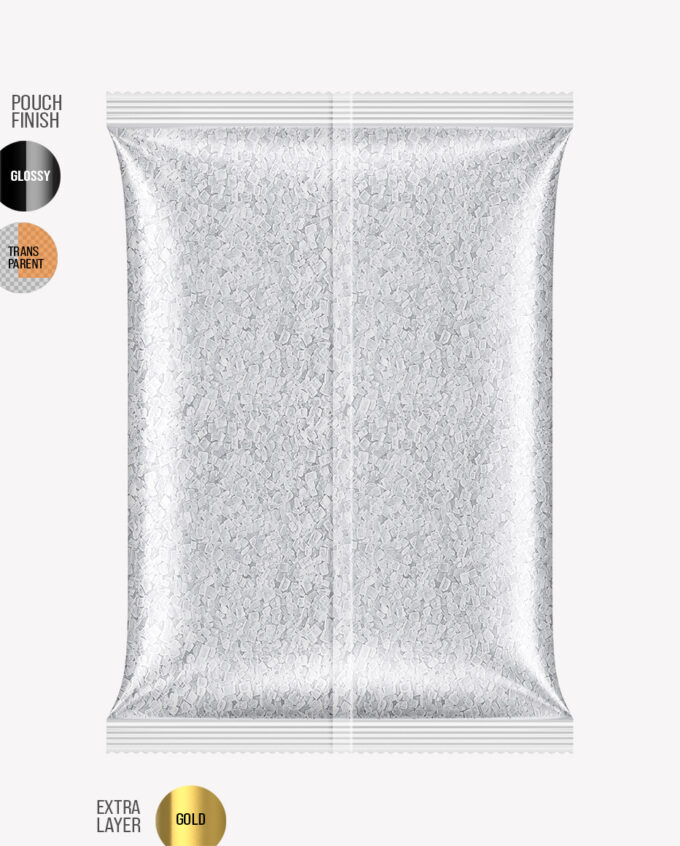 Glossy Food Bag Mockup | White Can Sugar | Back View