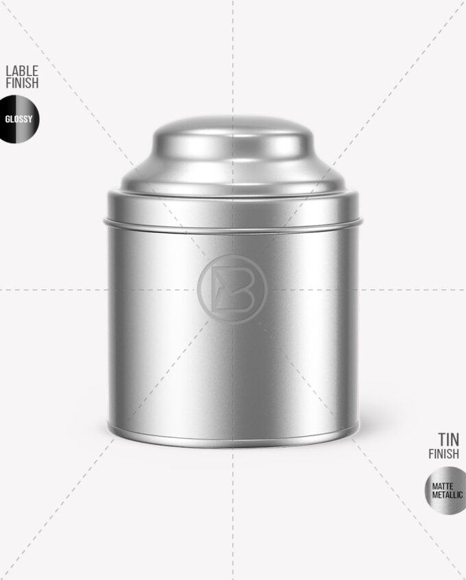 Tea Coffee Tin Can Mockup | Metallic