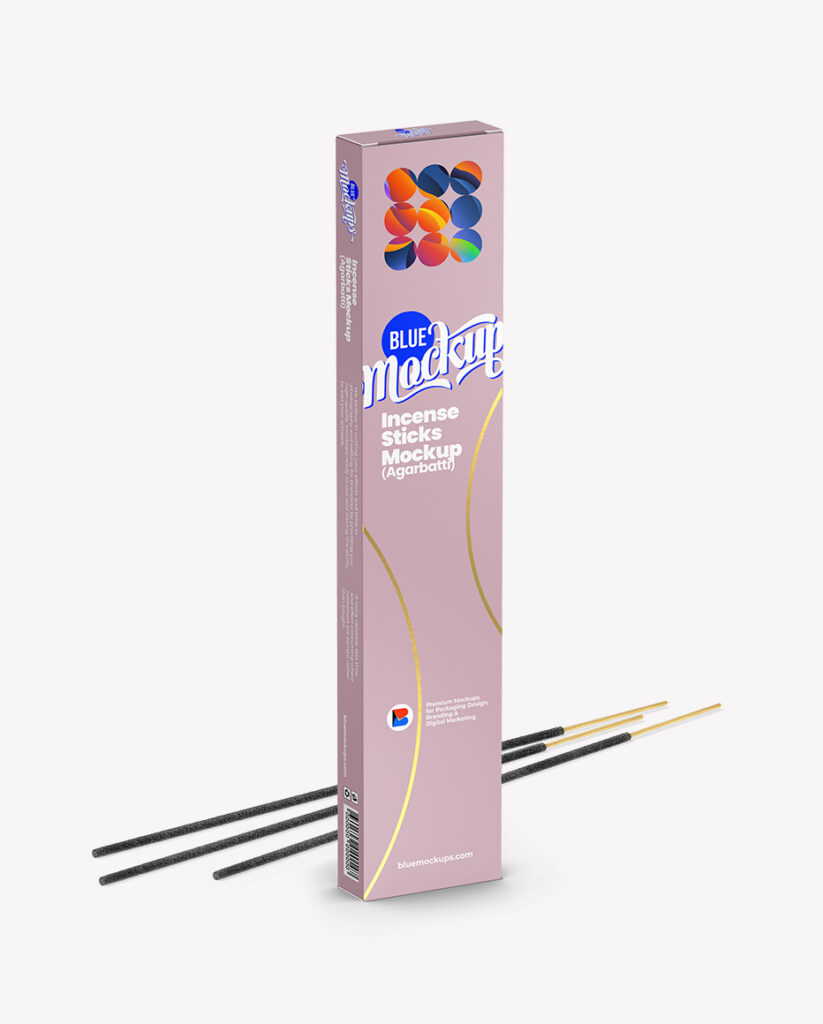 Incense Sticks Package Mockup – Blue Mockups