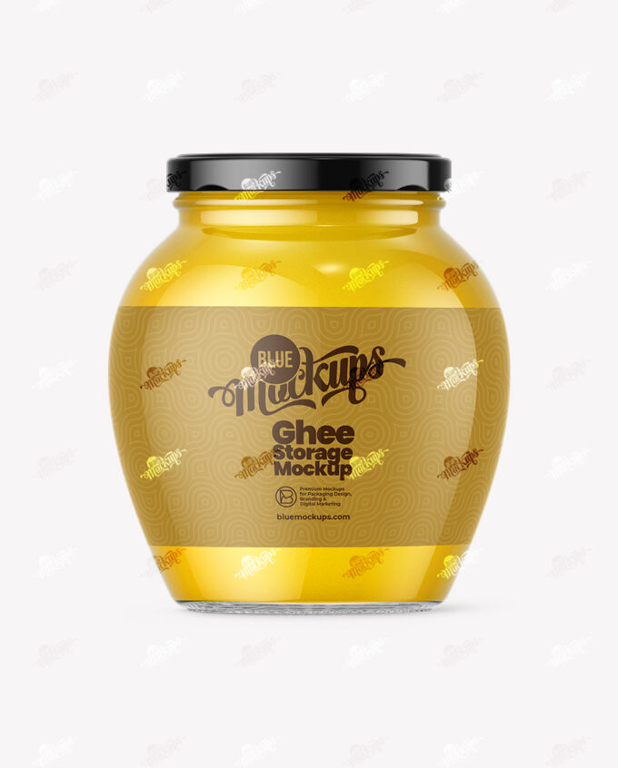 Ghee Glass Jar Mockup