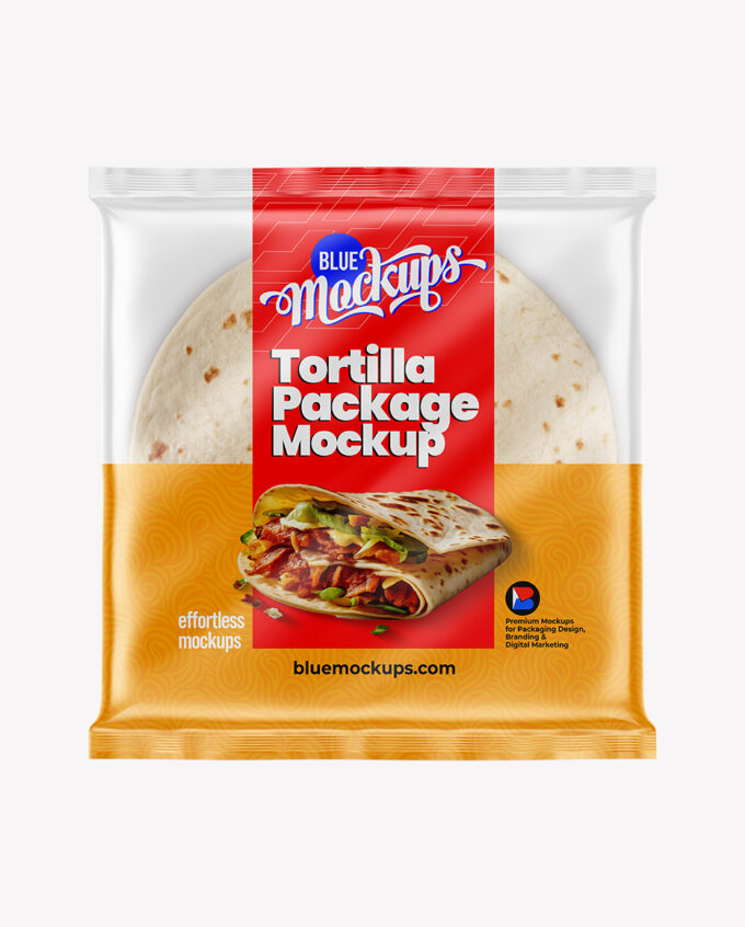 Tortilla Packaging Mockup | Glossy