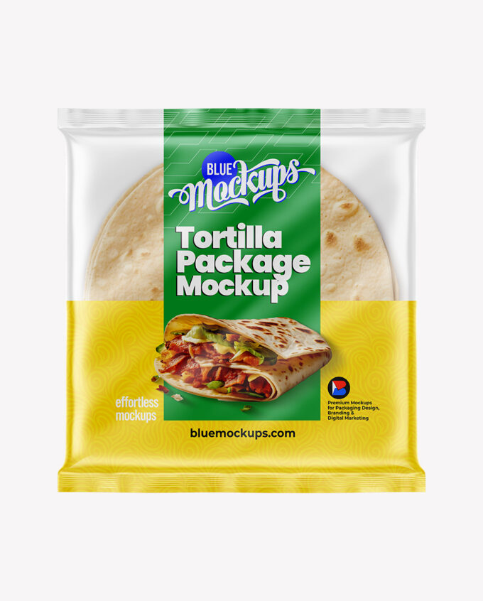 Tortilla Packaging Mockup | Glossy