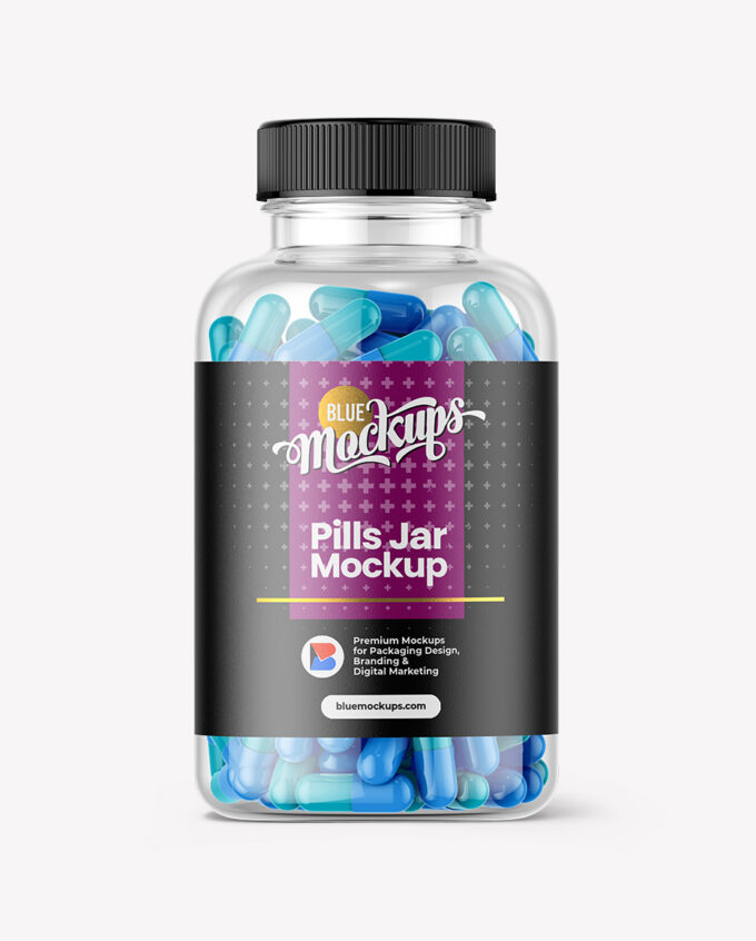 Capsules Jar Mockups | Clear