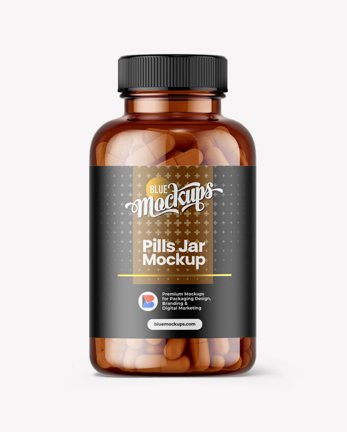 Capsules Jar Mockups | Amber