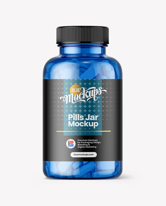 Pills Jar Mockups | Blue