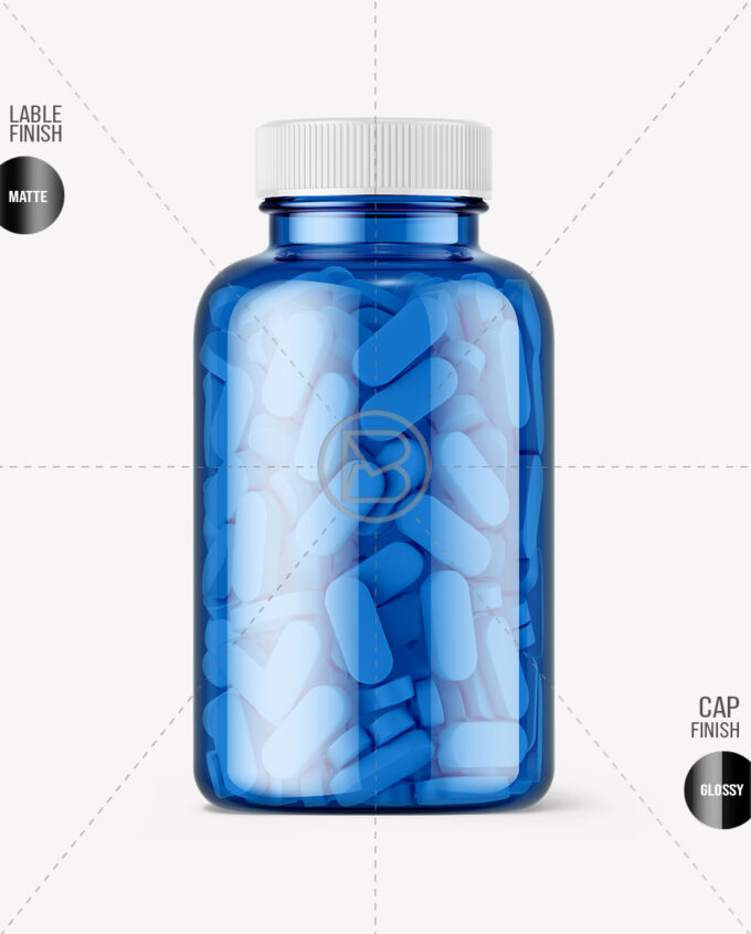 Pills Jar Mockups | Blue - Image 2