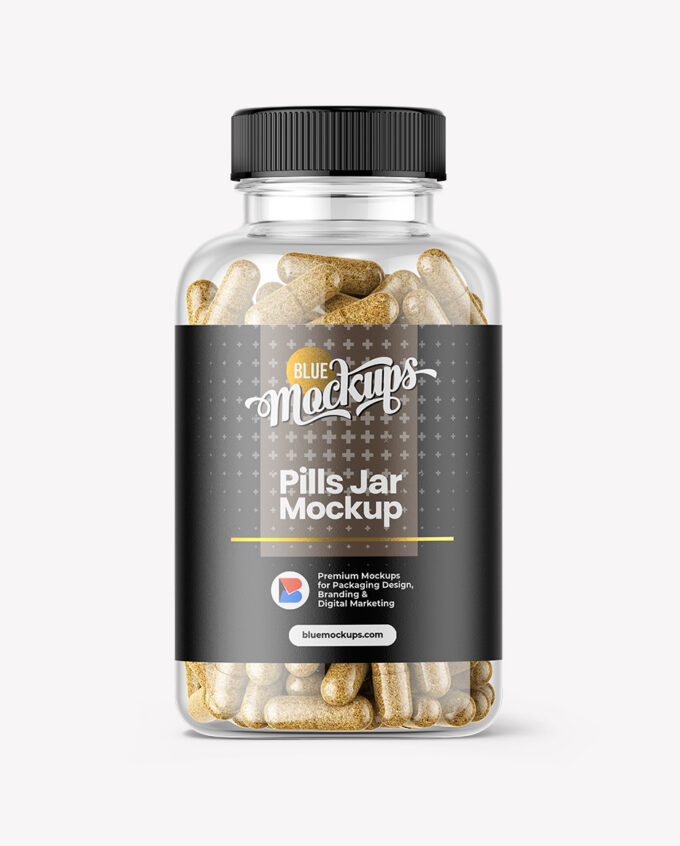 Herbal Capsules Jar Mockups | Clear